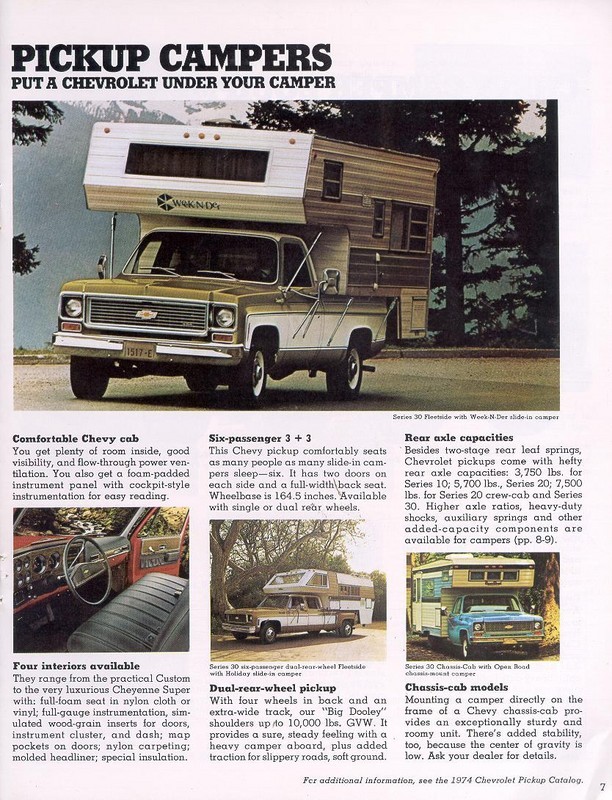 1974 Chevrolet Recreational Vehicles Brochure Page 2